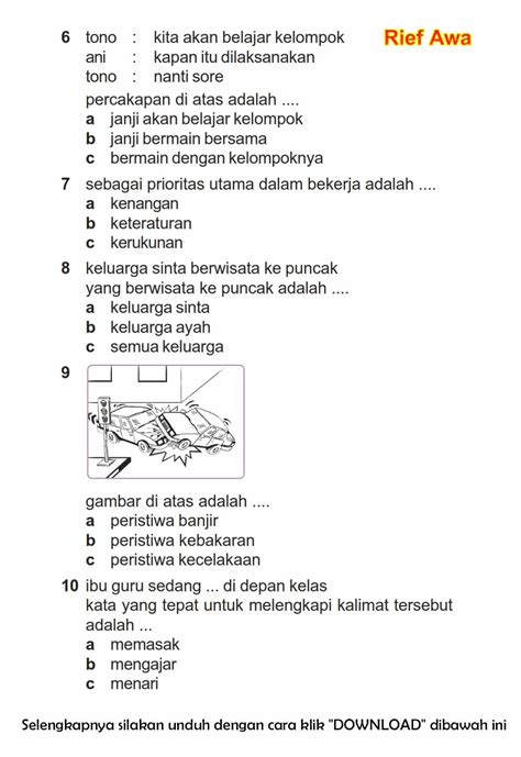 Berlatih Soal Bahasa Indonesia Kelas 3